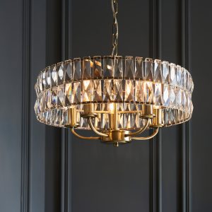 Gallery Direct Clifton 5 Pendant Light Antique Brass | Shackletons