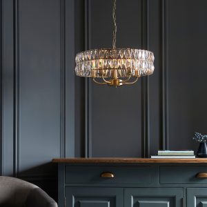 Gallery Direct Clifton 5 Pendant Light Antique Brass | Shackletons