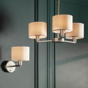 Gallery Direct Daley 3 Pendant Matt Nickel 385 655mm | Shackletons