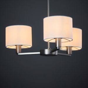 Gallery Direct Daley 3 Pendant Matt Nickel 385 655mm | Shackletons