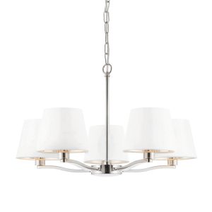 Gallery Direct Harvey 5 Pendant Light Bright Nickel | Shackletons