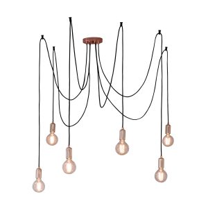 Gallery Direct Studio 6 Cluster Pendant Light Copper | Shackletons