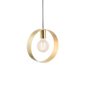 Gallery Direct Hoop 1 Pendant Light Brushed Brass | Shackletons