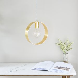 Gallery Direct Hoop 1 Pendant Light Brushed Brass | Shackletons