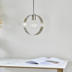 Gallery Direct Hoop 1 Pendant Light Brushed Nickel | Shackletons