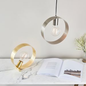 Gallery Direct Hoop 1 Pendant Light Brushed Nickel | Shackletons