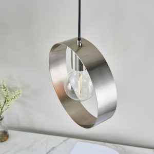 Gallery Direct Hoop 1 Pendant Light Brushed Nickel | Shackletons