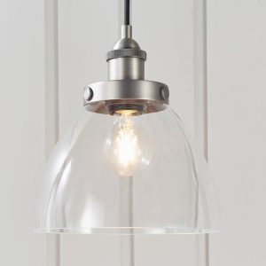 Gallery Direct Hansen 1 Pendant Light Brushed Silver | Shackletons