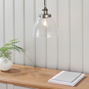 Gallery Direct Hansen 1 Pendant Light Brushed Silver | Shackletons