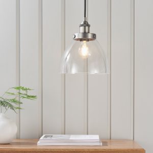 Gallery Direct Hansen 1 Pendant Light Brushed Silver | Shackletons