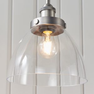 Gallery Direct Hansen 1 Pendant Light Brushed Silver | Shackletons