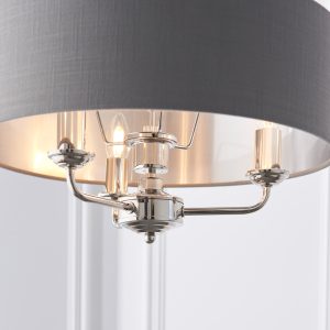 Gallery Direct Highclere 3 Pendant Lght NickelChrcoal 350 1200mm | Shackletons