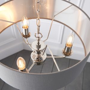 Gallery Direct Highclere 3 Pendant Lght NickelChrcoal 350 1200mm | Shackletons