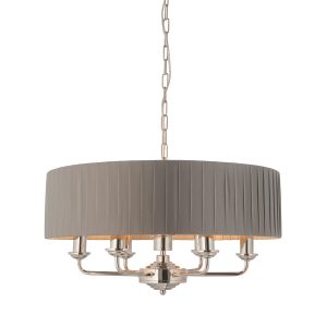 Gallery Direct Highclere 6 Pendant Lght Nckel Chrcoal 300 780mm | Shackletons