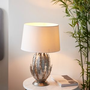 Gallery Direct Delphine 1 Table Lamp Silver Leaf | Shackletons