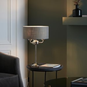 Gallery Direct Highclere 3 Table Lamp Bright Nickel | Shackletons