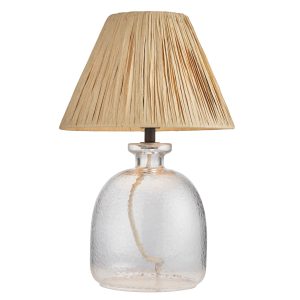 Gallery Direct Lyra Table Lamp Clear Natural Raffia | Shackletons