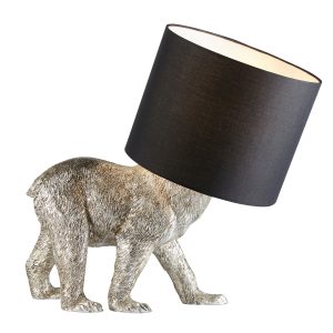 Gallery Direct Barack Bear 1 Table Lamp Vintage Silver | Shackletons