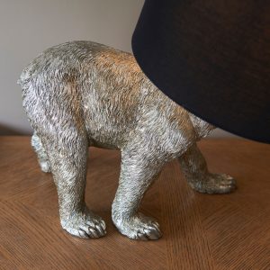 Gallery Direct Barack Bear 1 Table Lamp Vintage Silver | Shackletons