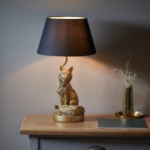 Gallery Direct Fox 1 Table Lamp Gold | Shackletons