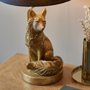 Gallery Direct Fox 1 Table Lamp Gold | Shackletons