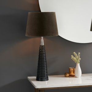 Gallery Direct Naia 1 Table Light Grey Glass Mocha | Shackletons