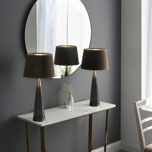 Gallery Direct Naia 1 Table Light Grey Glass Mocha | Shackletons