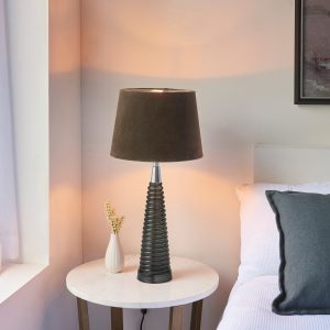 Gallery Direct Naia 1 Table Light Grey Glass Mocha | Shackletons