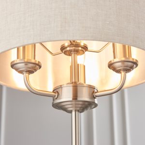 Gallery Direct Highclere 3 Table Light Chrome Natural Linen | Shackletons