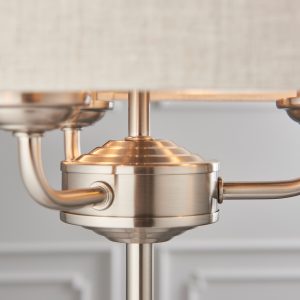 Gallery Direct Highclere 3 Table Light Chrome Natural Linen | Shackletons