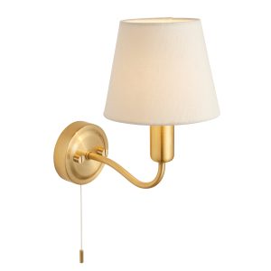 Gallery Direct Conway Bathroom 1 Wall Light Satin Brass | Shackletons