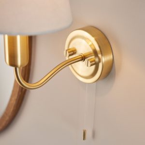 Gallery Direct Conway Bathroom 1 Wall Light Satin Brass | Shackletons