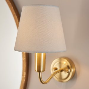 Gallery Direct Conway Bathroom 1 Wall Light Satin Brass | Shackletons