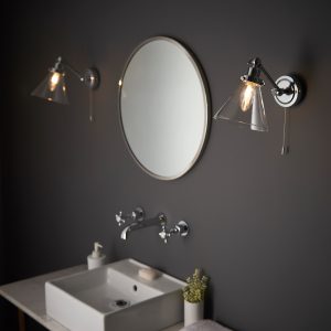 Gallery Direct Faraday Bathroom 1 Wall Light Chrome | Shackletons