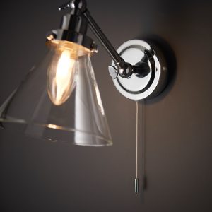 Gallery Direct Faraday Bathroom 1 Wall Light Chrome | Shackletons