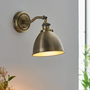 Gallery Direct Franklin Wall Light Antique Brass | Shackletons