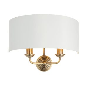 Gallery Direct Highclere 2 Wall Light Antique Brass | Shackletons