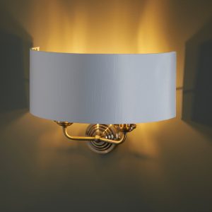 Gallery Direct Highclere 2 Wall Light Antique Brass | Shackletons