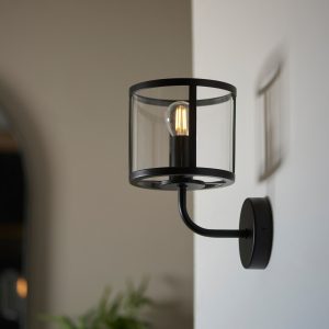 Gallery Direct Hopton 1 Wall Light Black | Shackletons