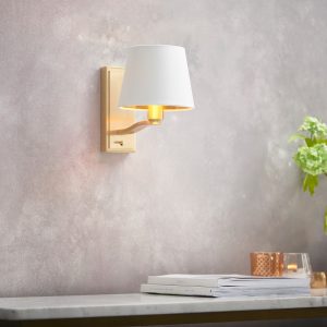 Gallery Direct Harvey Wall Light Brushed Gold 205mm | Shackletons