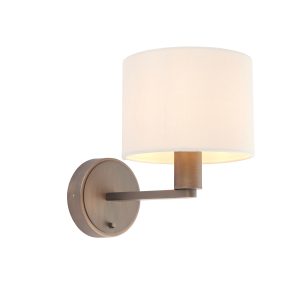 Gallery Direct Daley Wall Light Bronze Marble Faux Silk | Shackletons