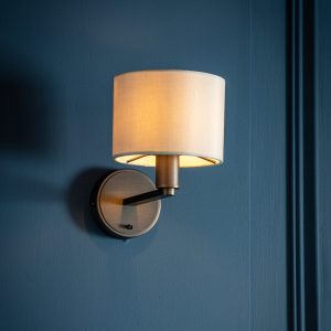 Gallery Direct Daley Wall Light Bronze Marble Faux Silk | Shackletons