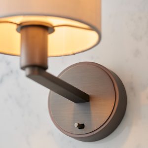 Gallery Direct Daley Wall Light Bronze Marble Faux Silk | Shackletons