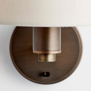 Gallery Direct Daley Wall Light Bronze Marble Faux Silk | Shackletons