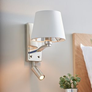 Gallery Direct Harvey Wall Light Bright Nickel 285mm | Shackletons