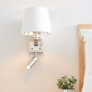 Gallery Direct Harvey Wall Light Bright Nickel 285mm | Shackletons