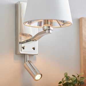 Gallery Direct Harvey Wall Light Bright Nickel 285mm | Shackletons