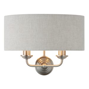 Gallery Direct Highclere 2 Wall Light Chrome Natural | Shackletons