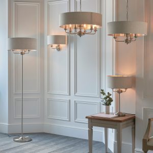 Gallery Direct Highclere 2 Wall Light Chrome Natural | Shackletons