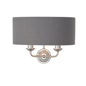 Gallery Direct Highclere 2 Wall Light Nickel Charcoal | Shackletons